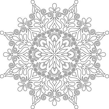 Renkli karalamalar için mandala iyi bir ruh hali çizmek