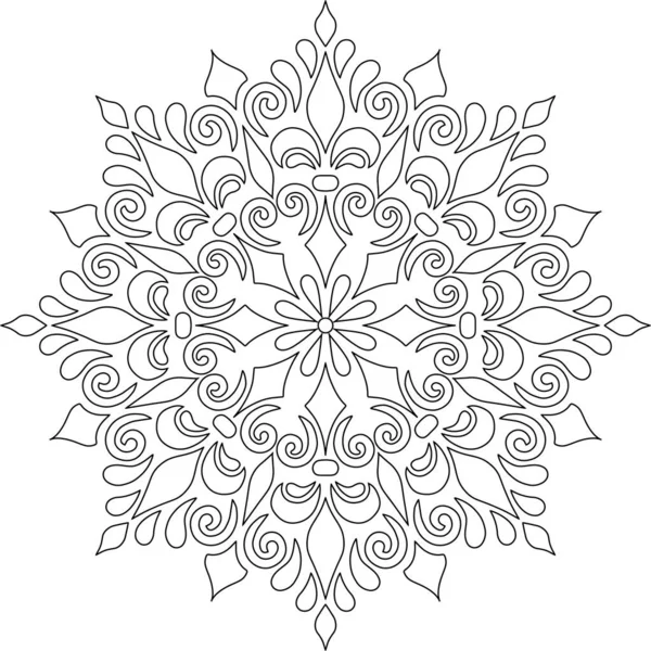 Figura Mandala Para Colorear Garabatos Bosquejo Buen Humor — Vector de stock