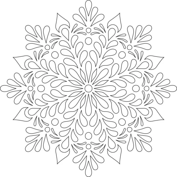 Figura Mandala Para Colorear Garabatos Bosquejo Buen Humor — Vector de stock