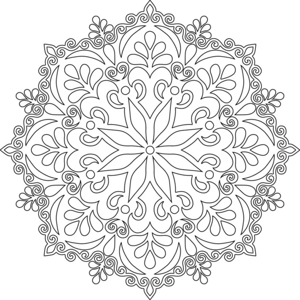 Figura Mandala Para Colorear Garabatos Bosquejo Buen Humor — Vector de stock