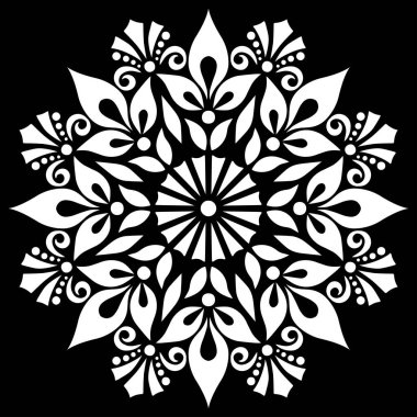 Desen Mandala beyaz şablon karalamalar kroki iyi ruh hali