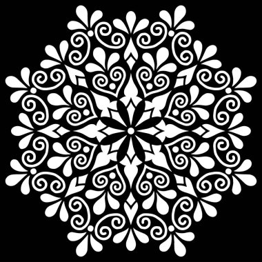 Desen Mandala beyaz şablon karalamalar kroki iyi ruh hali