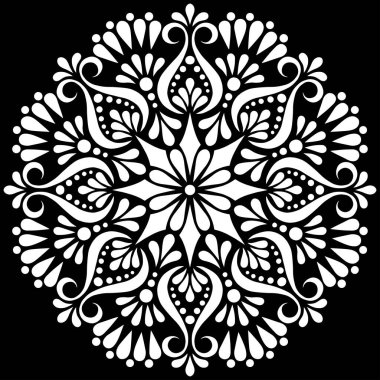 Desen Mandala beyaz şablon karalamalar kroki iyi ruh hali