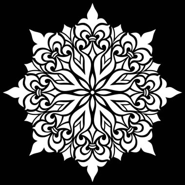 Desen Mandala beyaz şablon karalamalar kroki iyi ruh hali