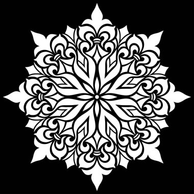 Desen Mandala beyaz şablon karalamalar kroki iyi ruh hali