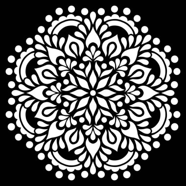 Desen Mandala beyaz şablon karalamalar kroki iyi ruh hali