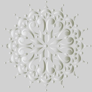 Mandala deseni beyaz gradyan iyi ruh hali. Yaratıcı ve tebrik kartları, posterler, afişler, afişler ve kapaklar için iyidir..