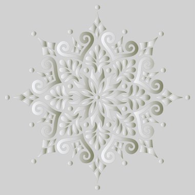 Mandala deseni beyaz gradyan iyi ruh hali. Yaratıcı ve tebrik kartları, posterler, afişler, afişler ve kapaklar için iyidir..