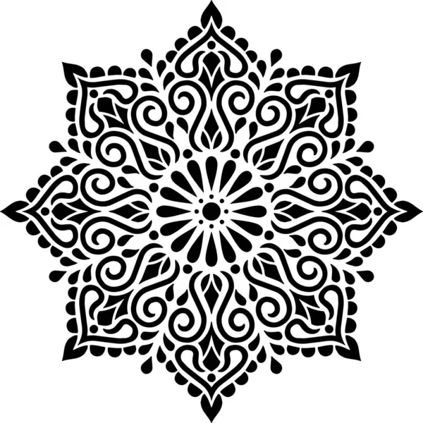 Mandala Pattern Stencil Croquis Gribouillis Bonne Humeur — Image vectorielle