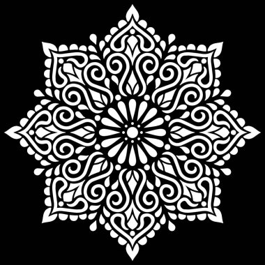 Desen Mandala beyaz şablon karalamalar kroki iyi ruh hali