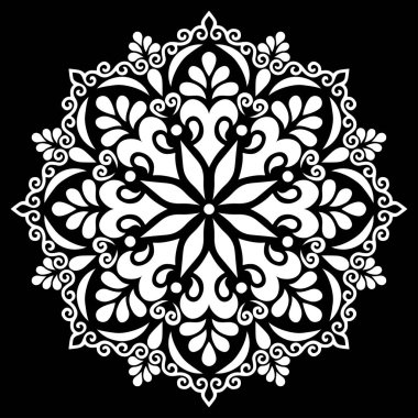 Desen Mandala beyaz şablon karalamalar kroki iyi ruh hali