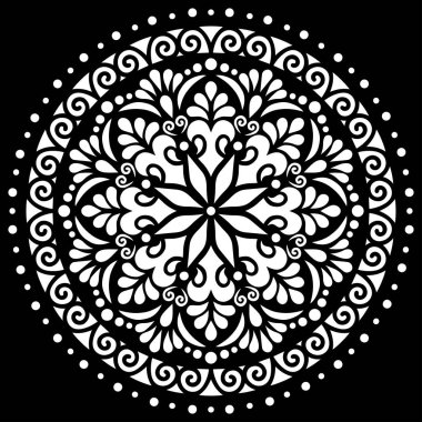 Desen Mandala beyaz şablon karalamalar kroki iyi ruh hali