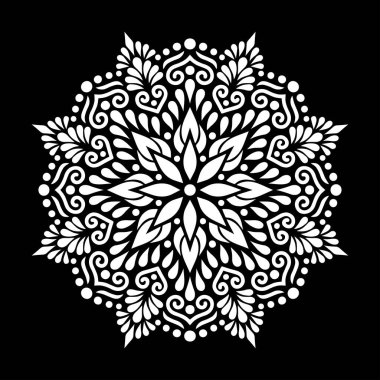 Desen Mandala beyaz şablon karalamalar kroki iyi ruh hali