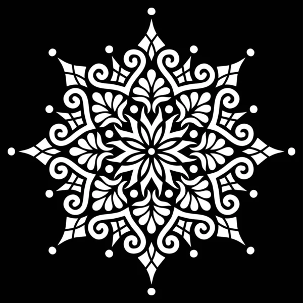 Modèle Mandala Pochoir Blanc Gribouillis Croquis Bonne Humeur — Image vectorielle