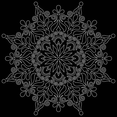 Mandala desen beyaz karalamalar keyfi kroki