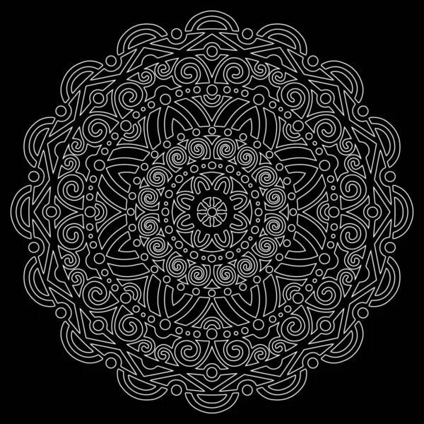 Mandala Patroon Witte Doodles Schets Goed Humeur — Stockvector