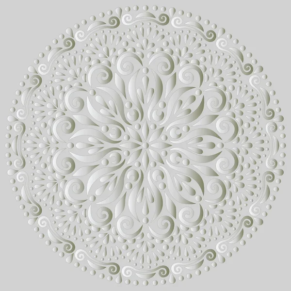 Patrón Mandala Gradiente Blanco Buen Humor Bueno Para Tarjetas Creativas — Vector de stock