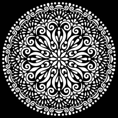 Desen Mandala beyaz şablon karalamalar kroki iyi ruh hali