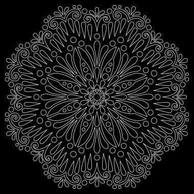 Desen Mandala beyaz şablon karalamalar kroki iyi ruh hali