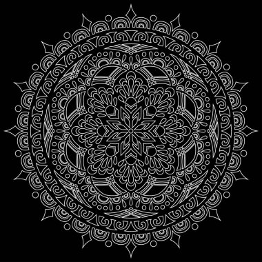 Desen Mandala beyaz şablon karalamalar kroki iyi ruh hali