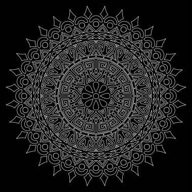 Desen Mandala beyaz şablon karalamalar kroki iyi ruh hali