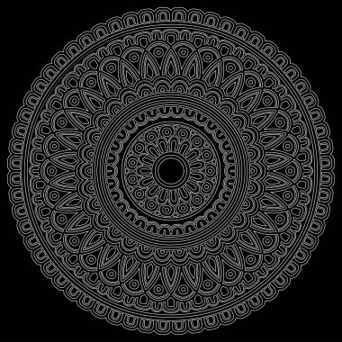 Mandala desen beyaz karalamalar keyfi kroki