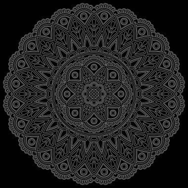 Mandala desen beyaz karalamalar keyfi kroki