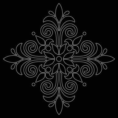 Desen Mandala beyaz şablon karalamalar kroki iyi ruh hali