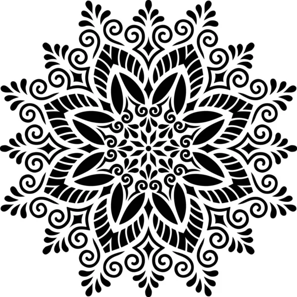 Patrón Mandala Stencil Garabatos Bosquejo Buen Humor — Vector de stock