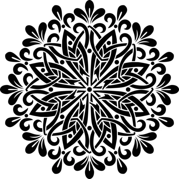 Mandala Pattern Stencil Croquis Gribouillis Bonne Humeur — Image vectorielle