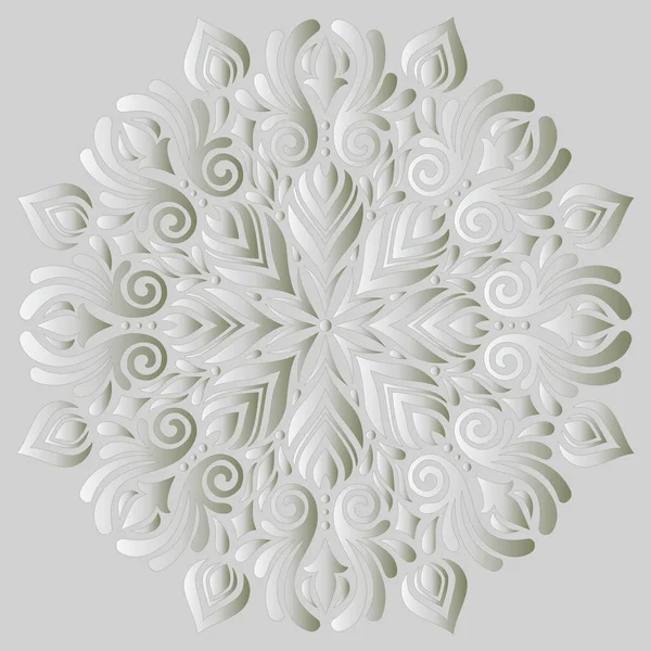 Mandala Wzór Biały Gradient Dobry Nastrój Nadaje Się Kreatywnych Kartek — Wektor stockowy
