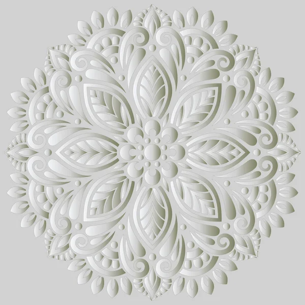 Patrón Mandala Gradiente Blanco Buen Humor Bueno Para Tarjetas Creativas — Archivo Imágenes Vectoriales