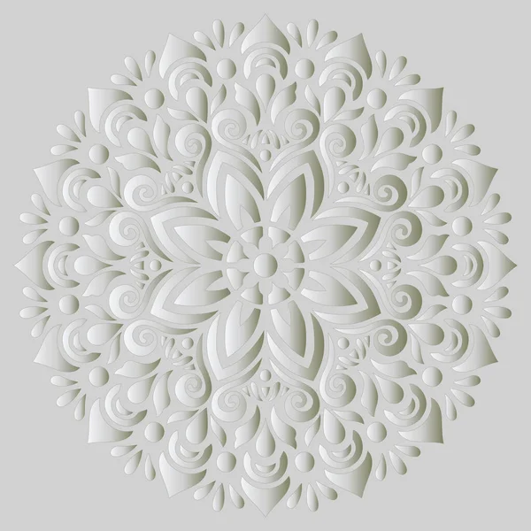 Mandala Motif Dégradé Blanc Bonne Humeur Idéal Pour Les Cartes — Image vectorielle