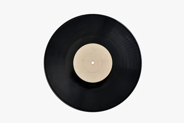 Siyah arkaplanda izole edilmiş eski vinil plak