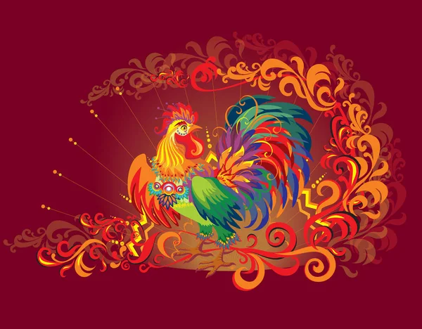 La imagen vectorial del gallo, el símbolo del Nuevo año 2017 — Vector de stock