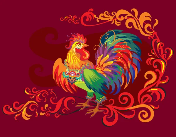 Vector image of rooster — Stock Vector