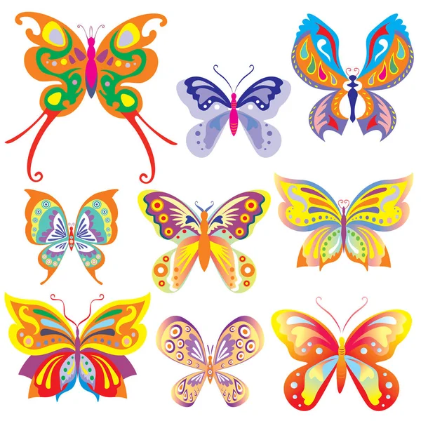 Fabulosa mariposa en vector — Vector de stock