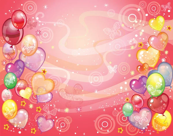 Background with balloons_red — Stock Vector