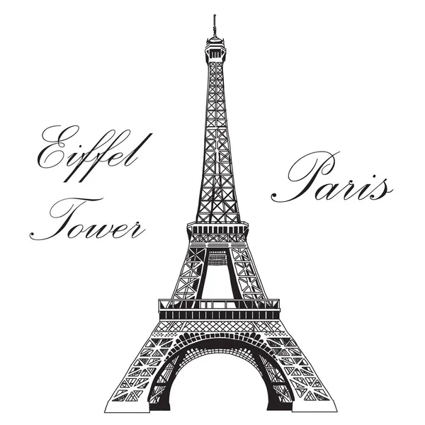 Ilustración de dibujo a mano vectorial Torre Eiffel — Vector de stock