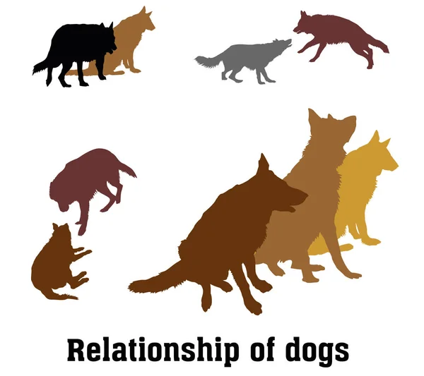 Groupe vectoriel de chiens — Image vectorielle