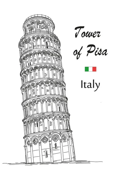 Torre inclinada de pisa — Vector de stock