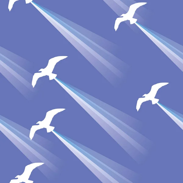 Padrão sem costura com gaivotas —  Vetores de Stock