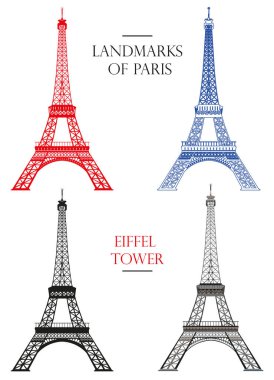 Vektör Eyfel Kulesi (Landmark Paris kümesi)