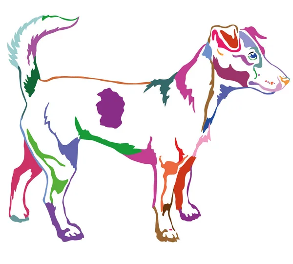 Portrait debout décoratif du chien Jack Russell terrier vecteur — Image vectorielle