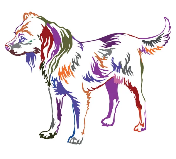 Kleurrijke decoratieve staande portret van hond Russische Toy Terriër — Stockvector