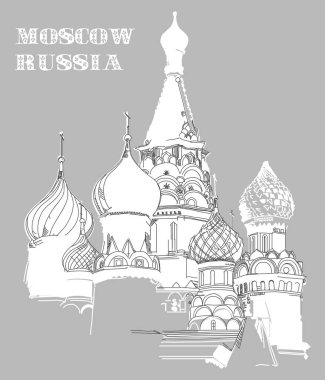 Saint Basil Katedrali, Moskova ile vektör görüntü