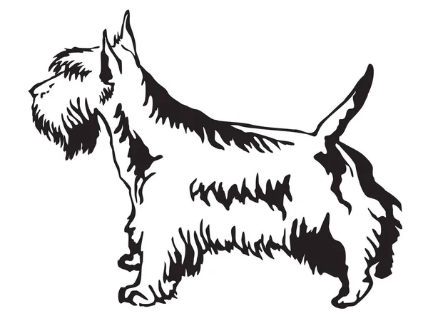 Portrait debout décoratif du Terrier écossais vecteur illustra — Image vectorielle