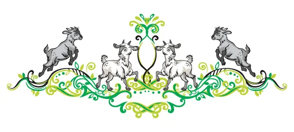 Орнамент з кіз — стоковий вектор