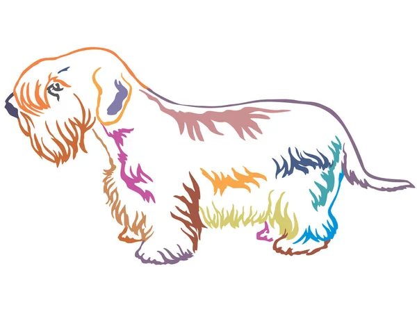 Retrato de pé decorativo colorido de Sealyham Terrier vetor —  Vetores de Stock
