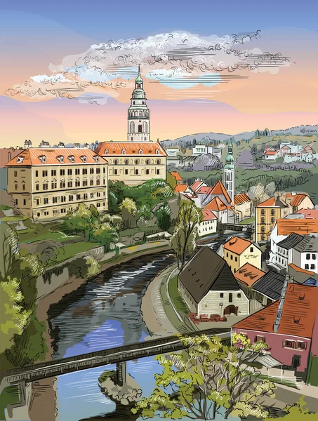 Kolorowe wektor strony rysunek Praga 5 — Wektor stockowy